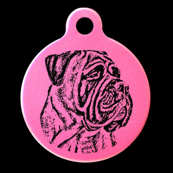 Bullmastiff Engraved 31mm Large Round Pet Dog ID Tag